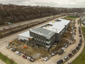 High angle drone constructin photo