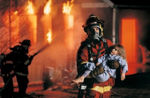 Firefighter Saving Girl